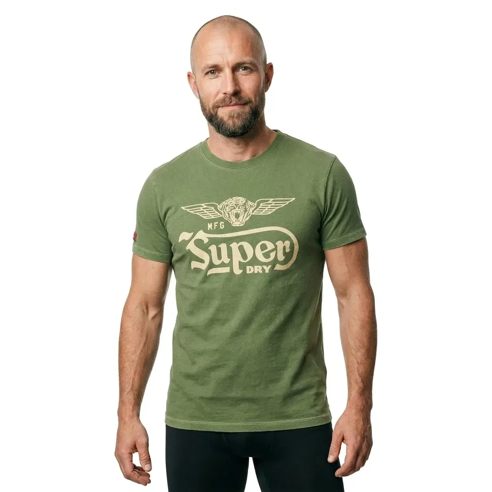 Футболка с логотипом Superdry Auto Logo Relaxed Fit Superdry, зеленый — фото 3