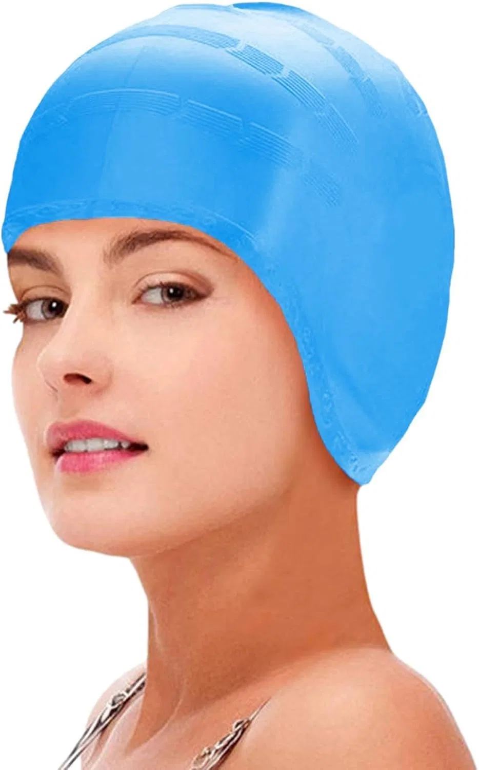 Шапочка для душа силиконовая с защитой ушей, Blu Generic