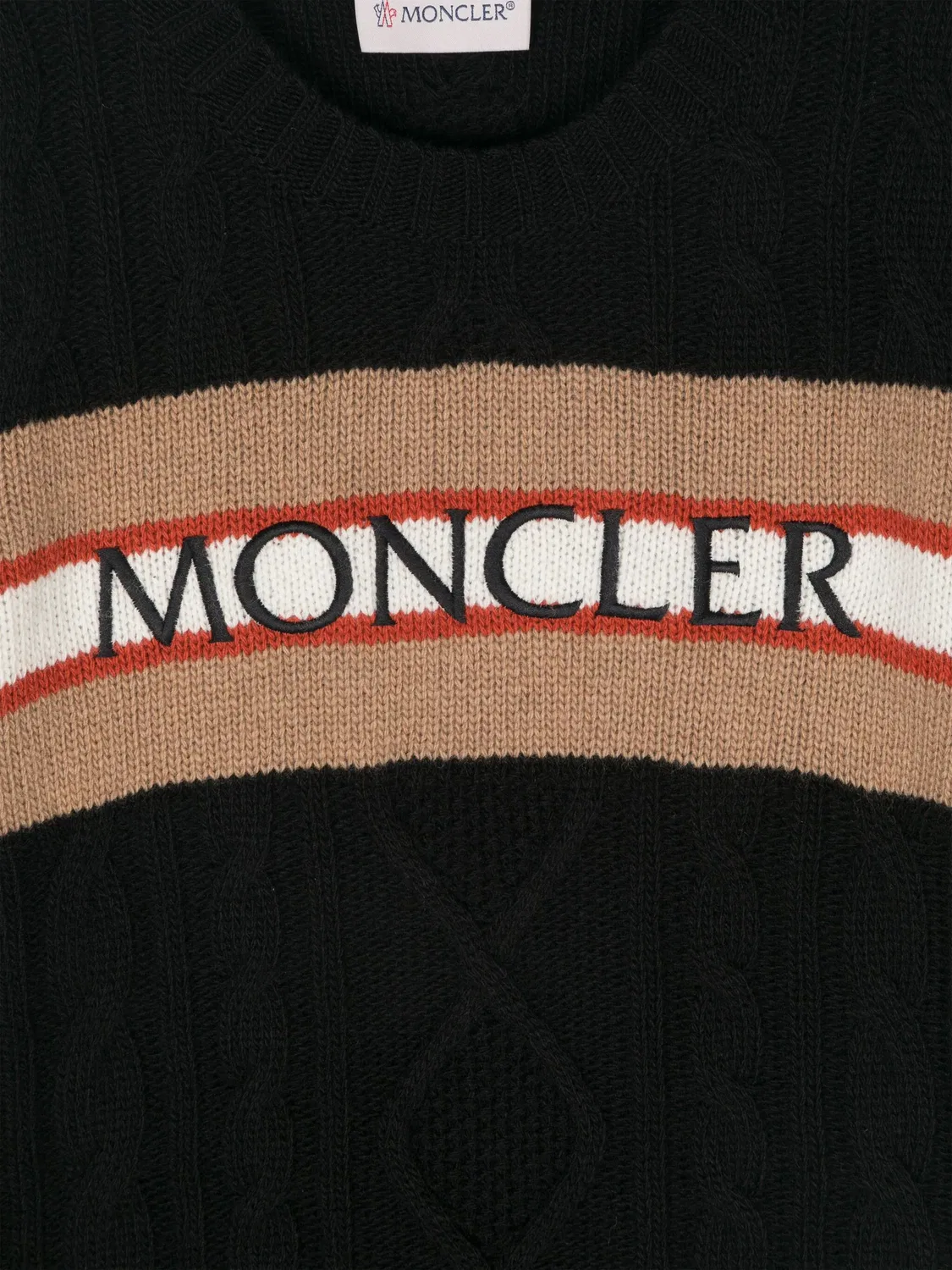Свитер с вышитым логотипом MONCLER GENIUS, черный — фото 2