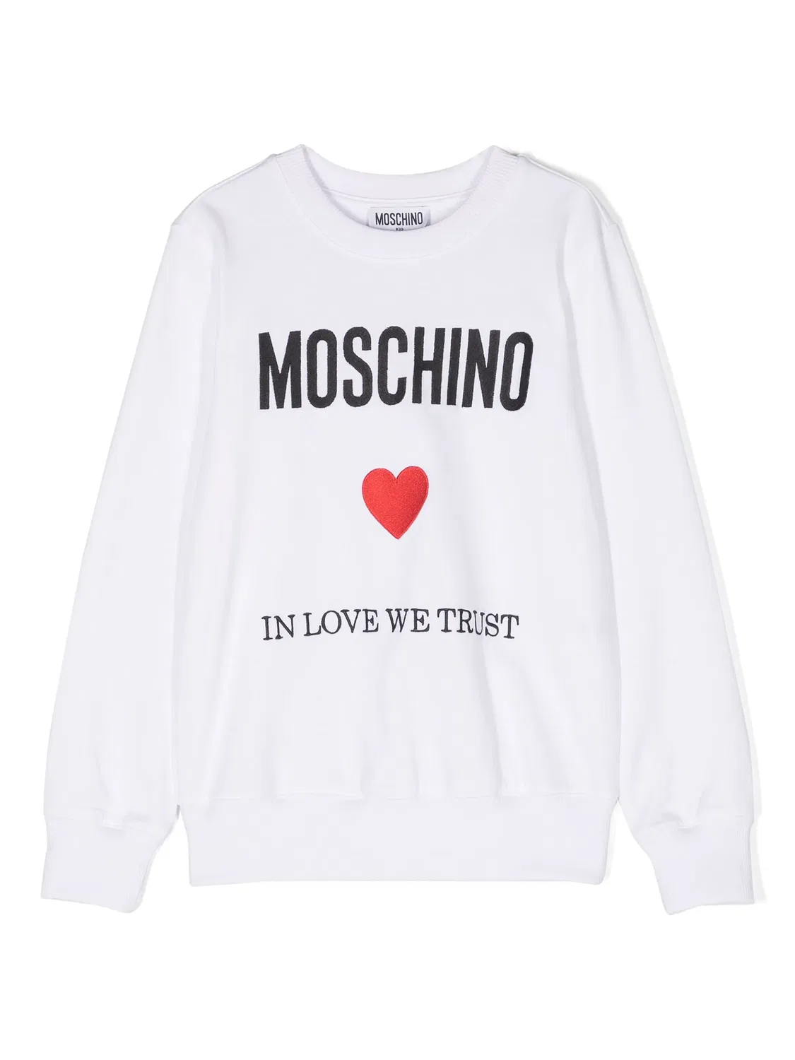 Хлопковый свитшот с вышитым логотипом Moschino, белый