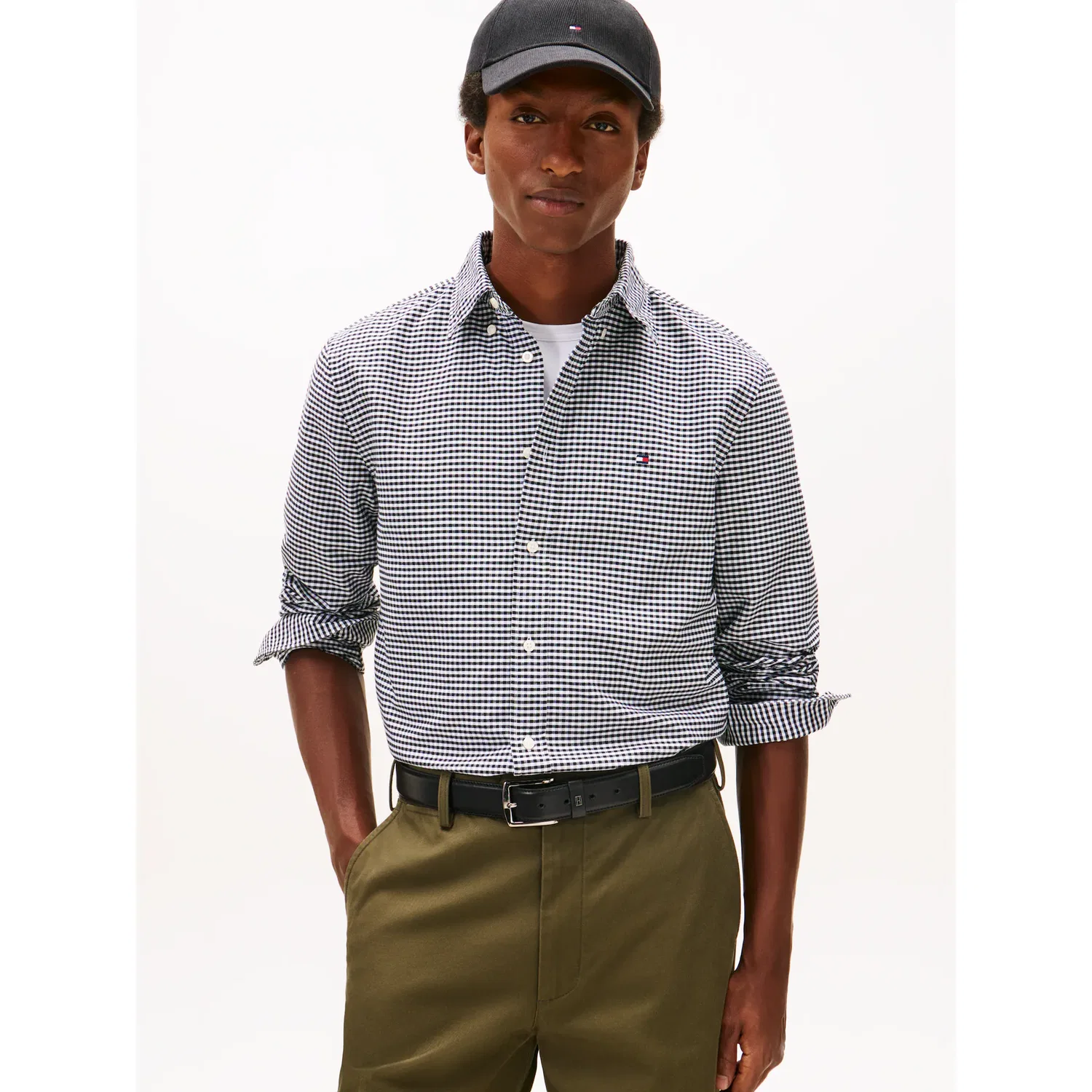 Мужская рубашка с длинным рукавом Regular fit Tommy Hilfiger, Black/Check