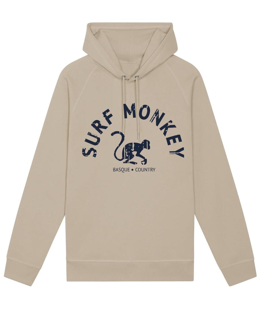 

SURF MONKEY Толстовка из органического хлопка с изогнутым логотипом, с капюшоном, для взрослых (песочный)