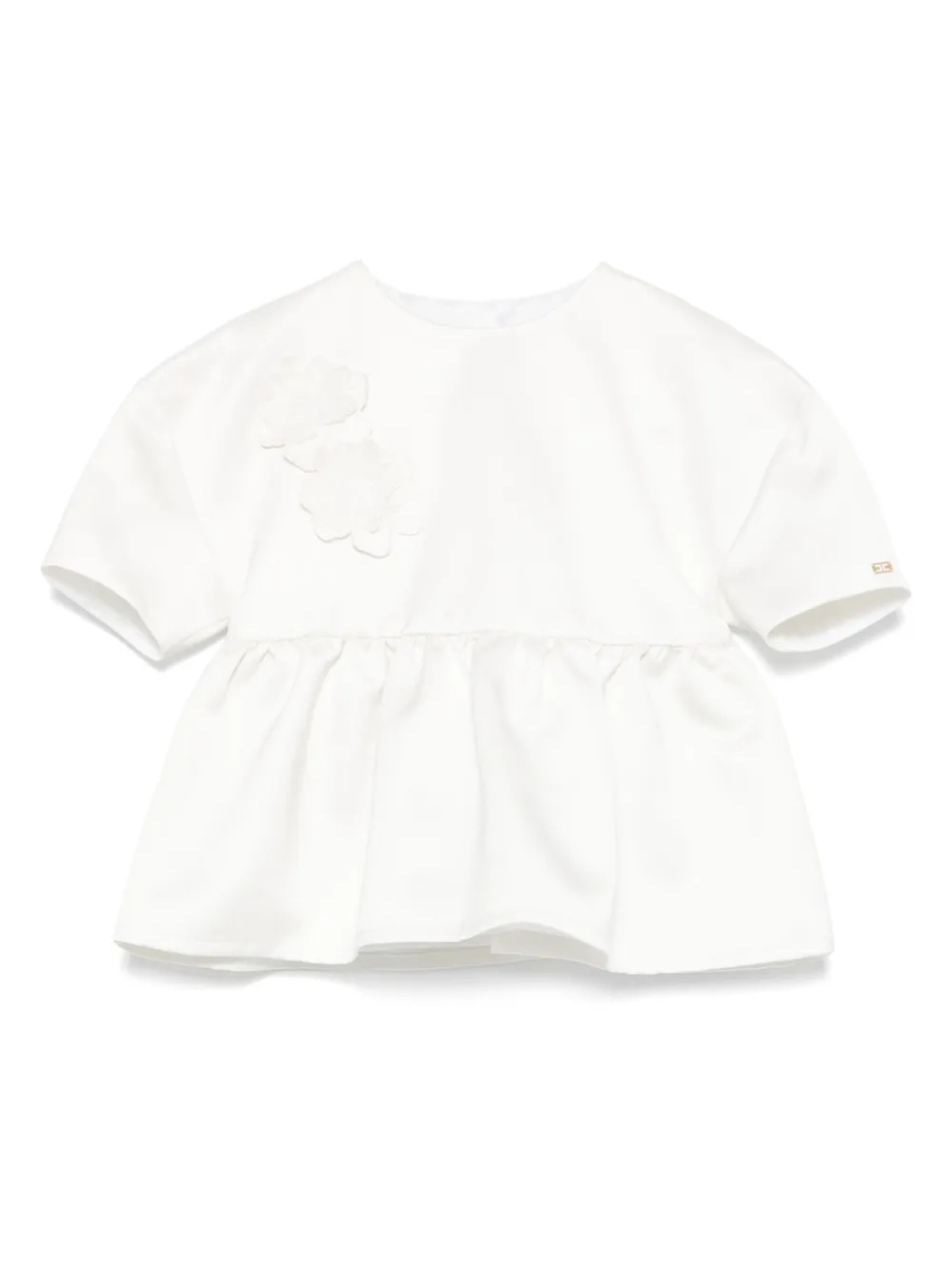 

Elisabetta Franchi La Mia Bambina блузка с цветочной аппликацией, белый