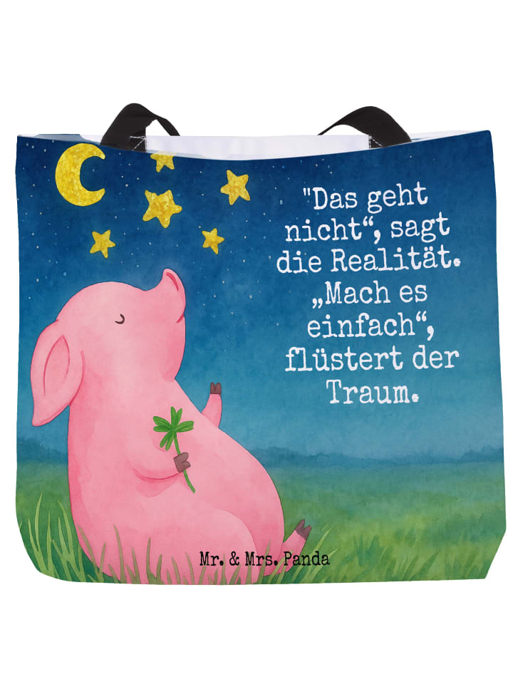 

Mr. & Mrs. Panda Дорожная сумка с изображением свинки и надписью "Счастливый случай" белого цвета