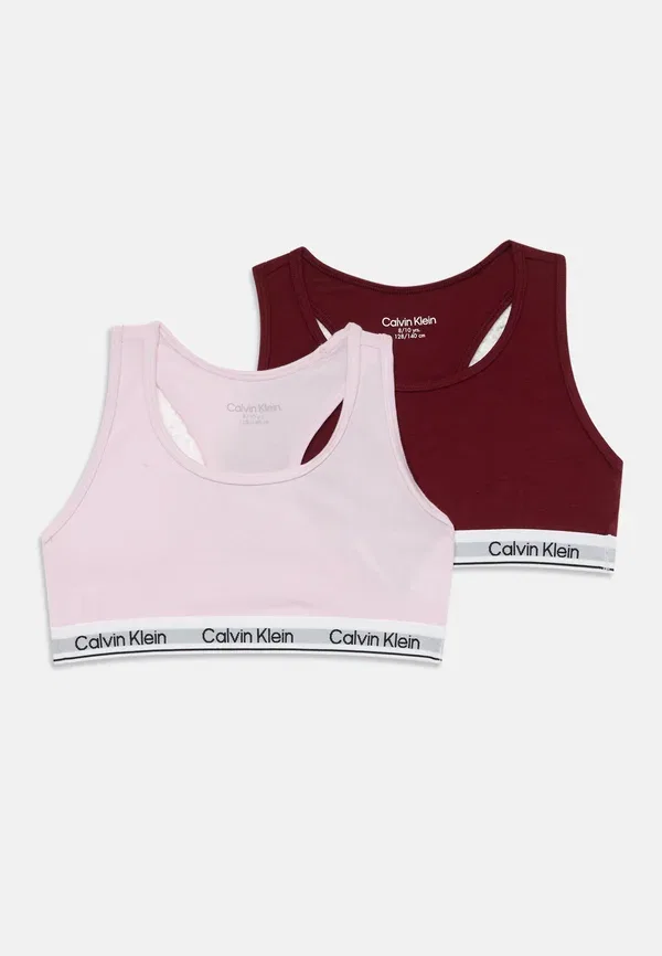 Бюстгальтер хлопковый 2 pack Calvin Klein Underwear, малиновый/шоколадный