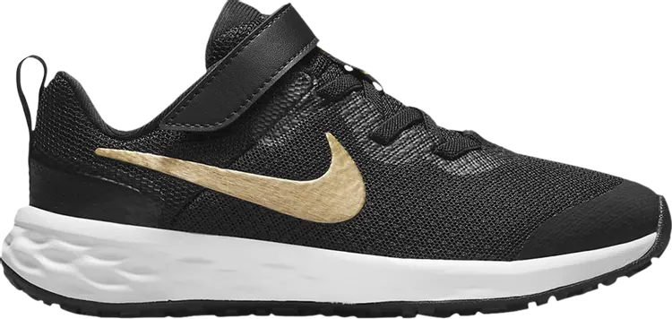 

Кроссовки Nike Revolution 6 PS 'Black Metallic Gold', черный