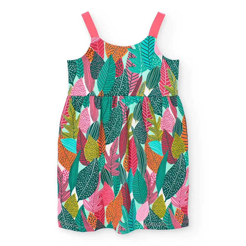 Платье без рукавов Knit Leaves Boboli, мультиколор