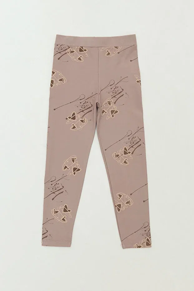 Детские леггинсы для девочек с принтом Heart Fulla Moda, Brown