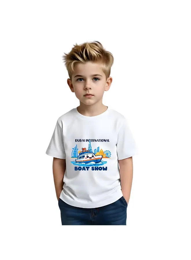 Футболка с принтом Dubai Boat Show, Printshop4Me, белый