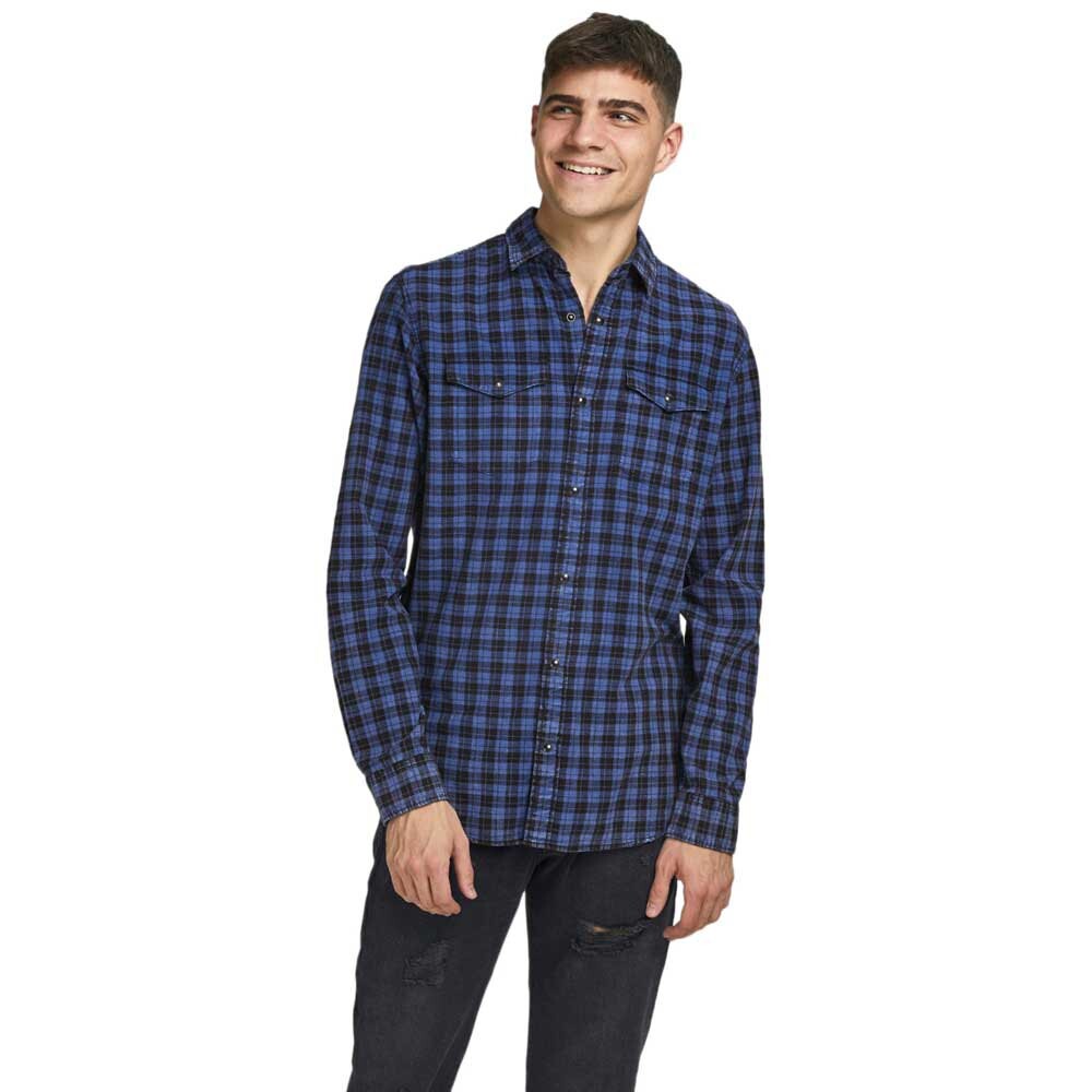 

Рубашка с длинным рукавом Jack & Jones Blu David Check Western, синий