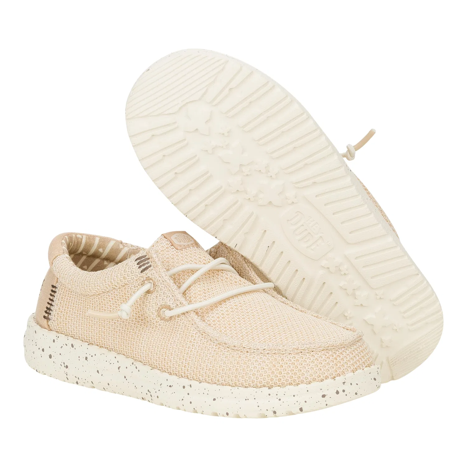 Детские мокасины для мальчиков с принтом Wally Stretch Sox HEYDUDE, Irish Egret Cream — фото 4