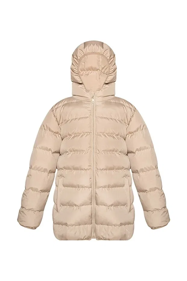 Детское пальто для девочек пуховое с капюшоном Waiter boy Men Anorak, Beige