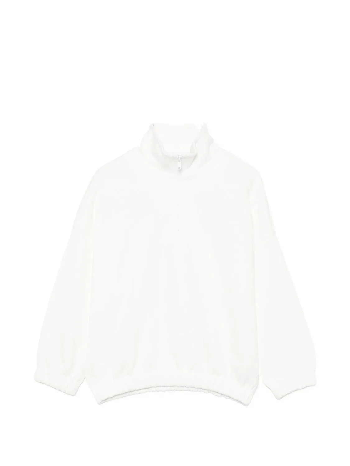 Свитер с воротником на молнии и эластичными манжетами Douuod Kids, белый