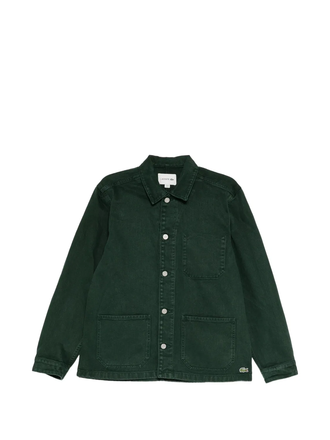 Джинсовая рубашка-куртка зеленая Lacoste, зеленый