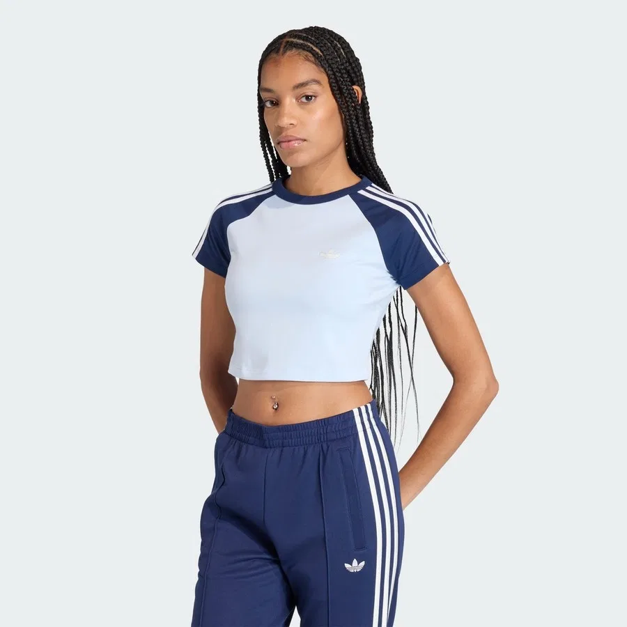 Футболка с длинным рукавом приталенная adidas Originals, Синий