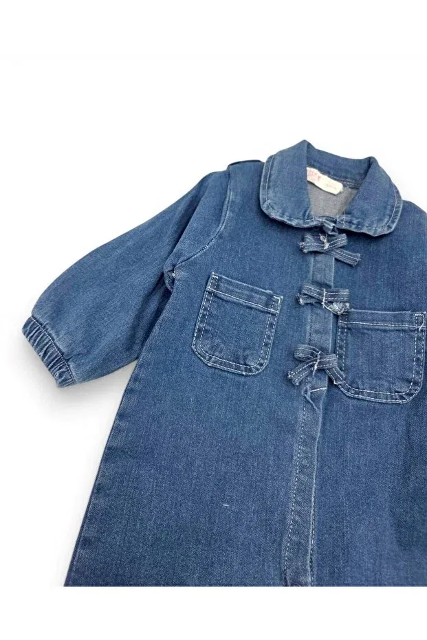 Детский комбинезон для девочек джинсовый Young Voyyo Kids Baby, Blue — фото 3
