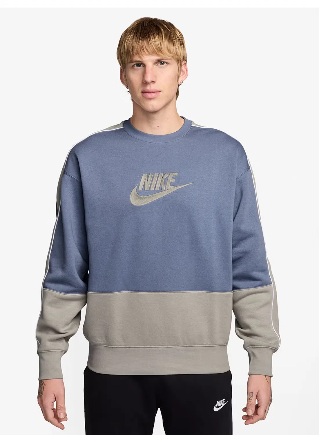 Свитшот из флиса с свободным кроем Club Nike, индиго