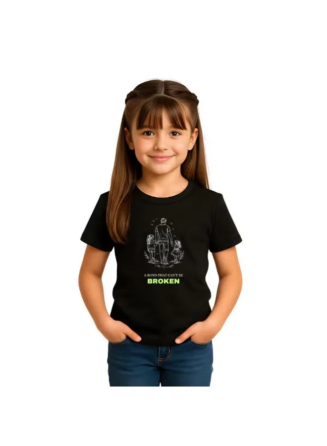 Футболка с коротким рукавом для девочки на День отца Printshop4Me, черный