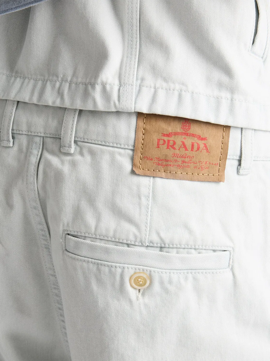 Джинсы прямого кроя, выбеленные - синие Prada, синий — фото 4