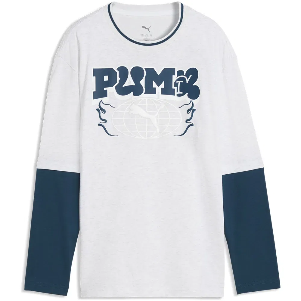 Футболка с длинным рукавом MID90s Relaxed Layered Puma, белый