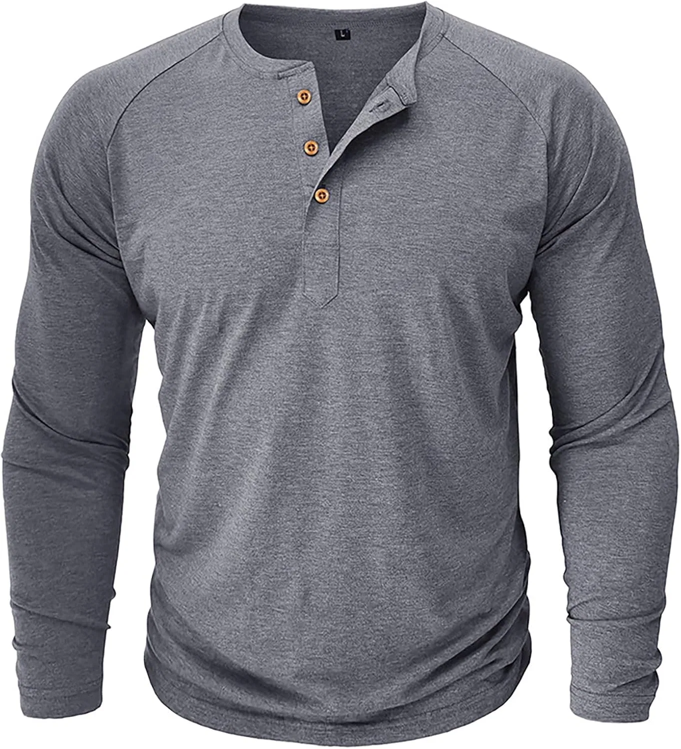 Мужская свободная футболка с длинным рукавом, Light Gray
