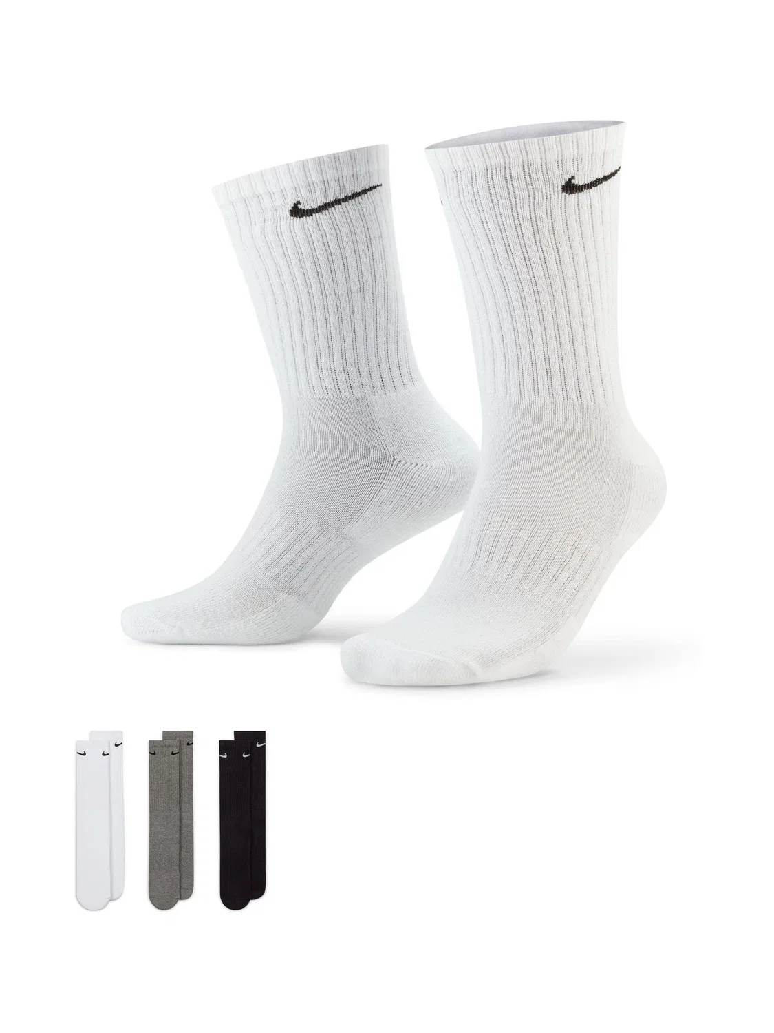 Носки повседневные Nike Everyday Cushioned Crew Socks 3 Pack, мульти