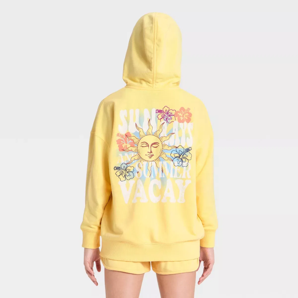 Детская худи-кофта на молнии оверсайз с принтом Girls' Oversized French Terry Zip-Up Hoodie Sweatshirt - art class GIRLS ART CLASS, Yellow — фото 2