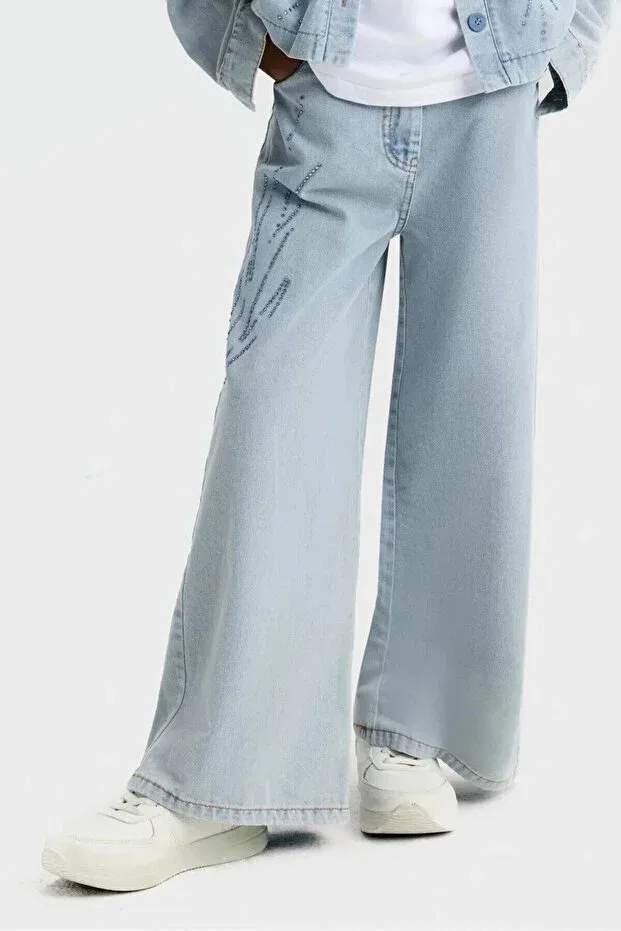 Детские брюки для девочек с широкой штаниной Nk Kids, Blue
