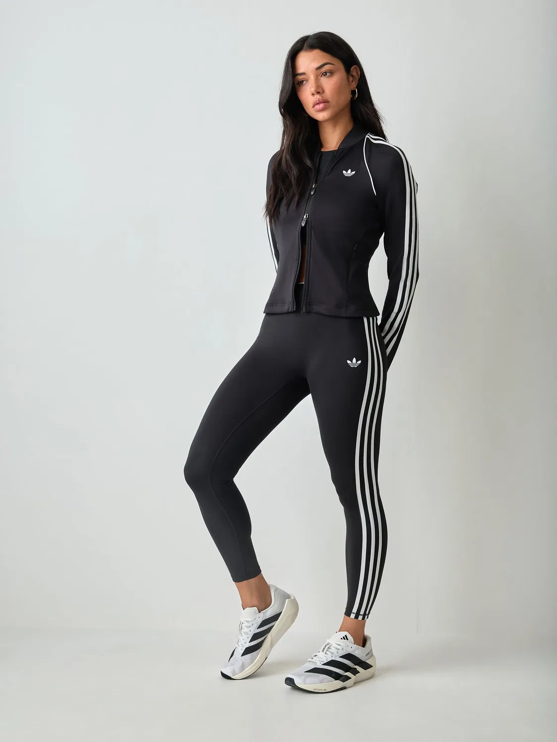 Черные спортивные леггинсы с 3 полосками adidas Originals — фото 2