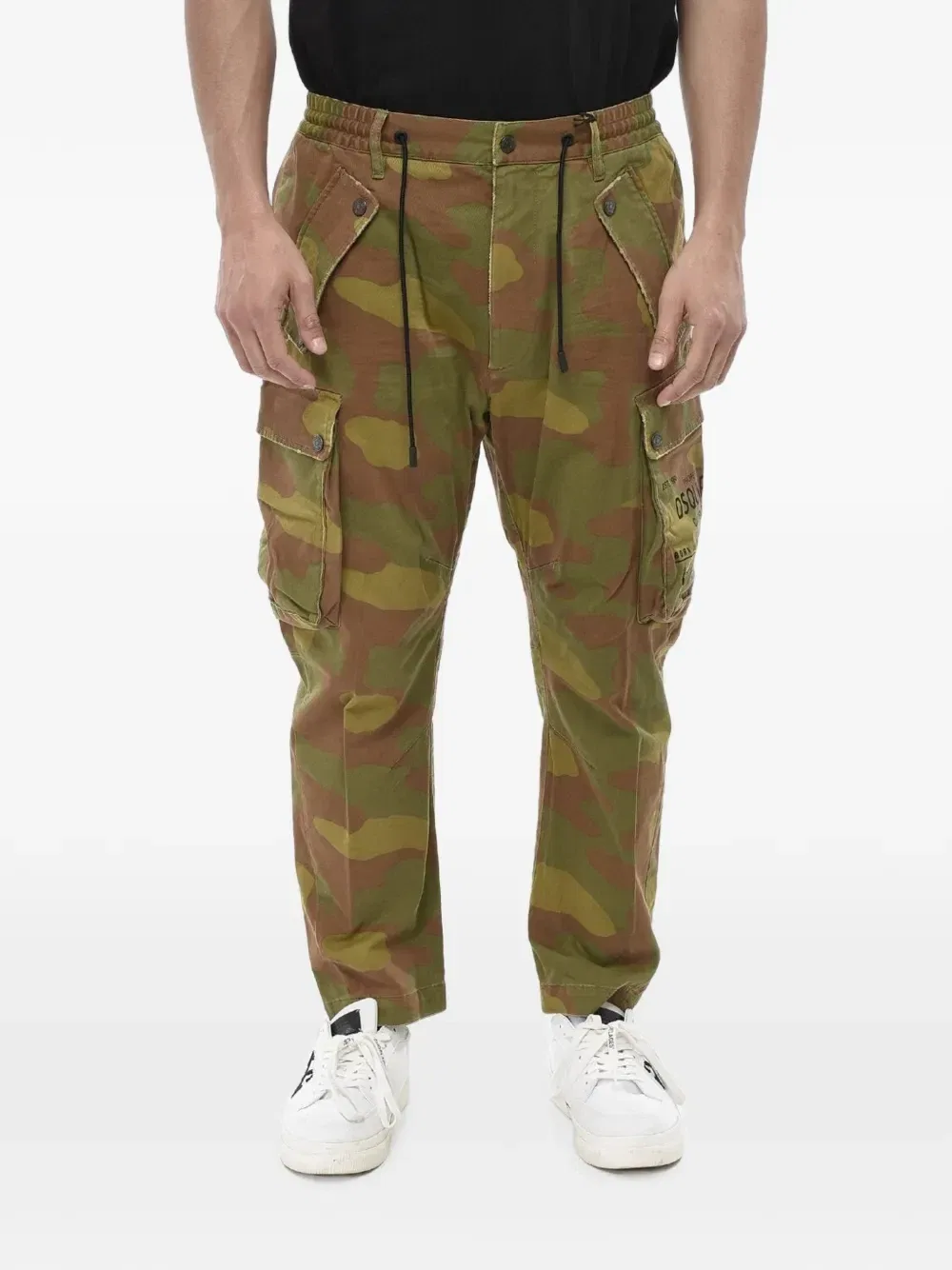 Брюки-карго с камуфляжным принтом Dsquared2, зеленый