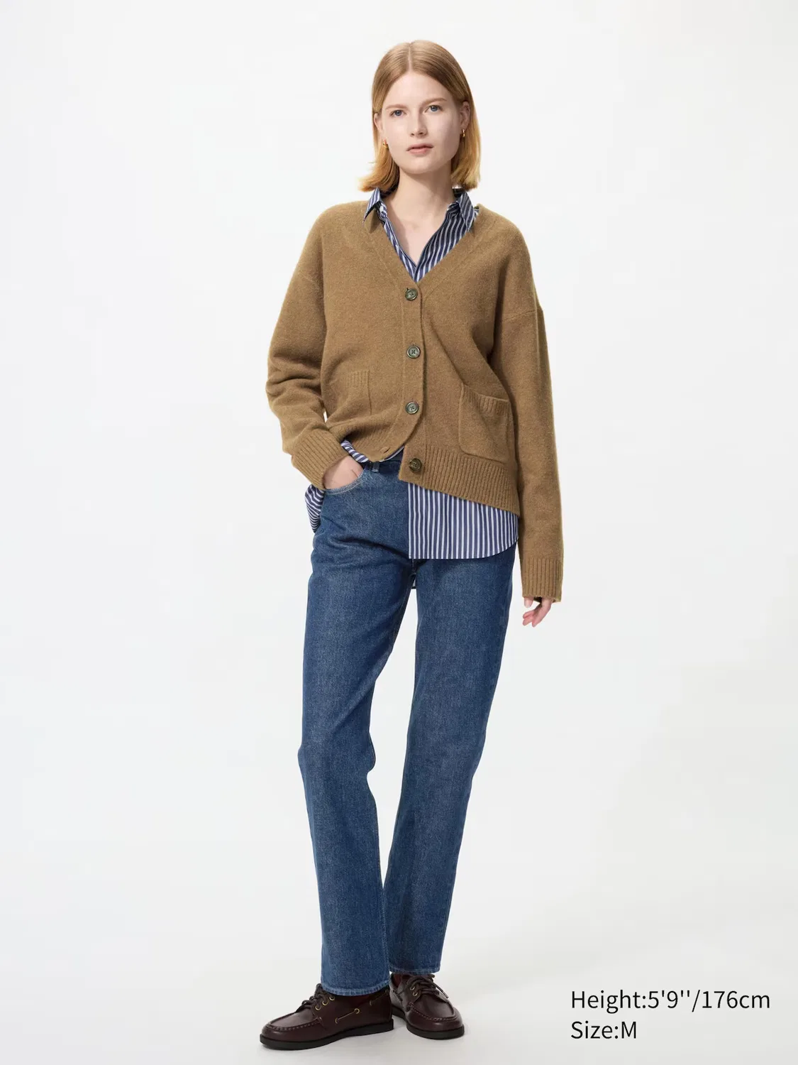 Кардиган Uniqlo, свободный, из легкой пряжи типа суфле, темно-серый — фото 2