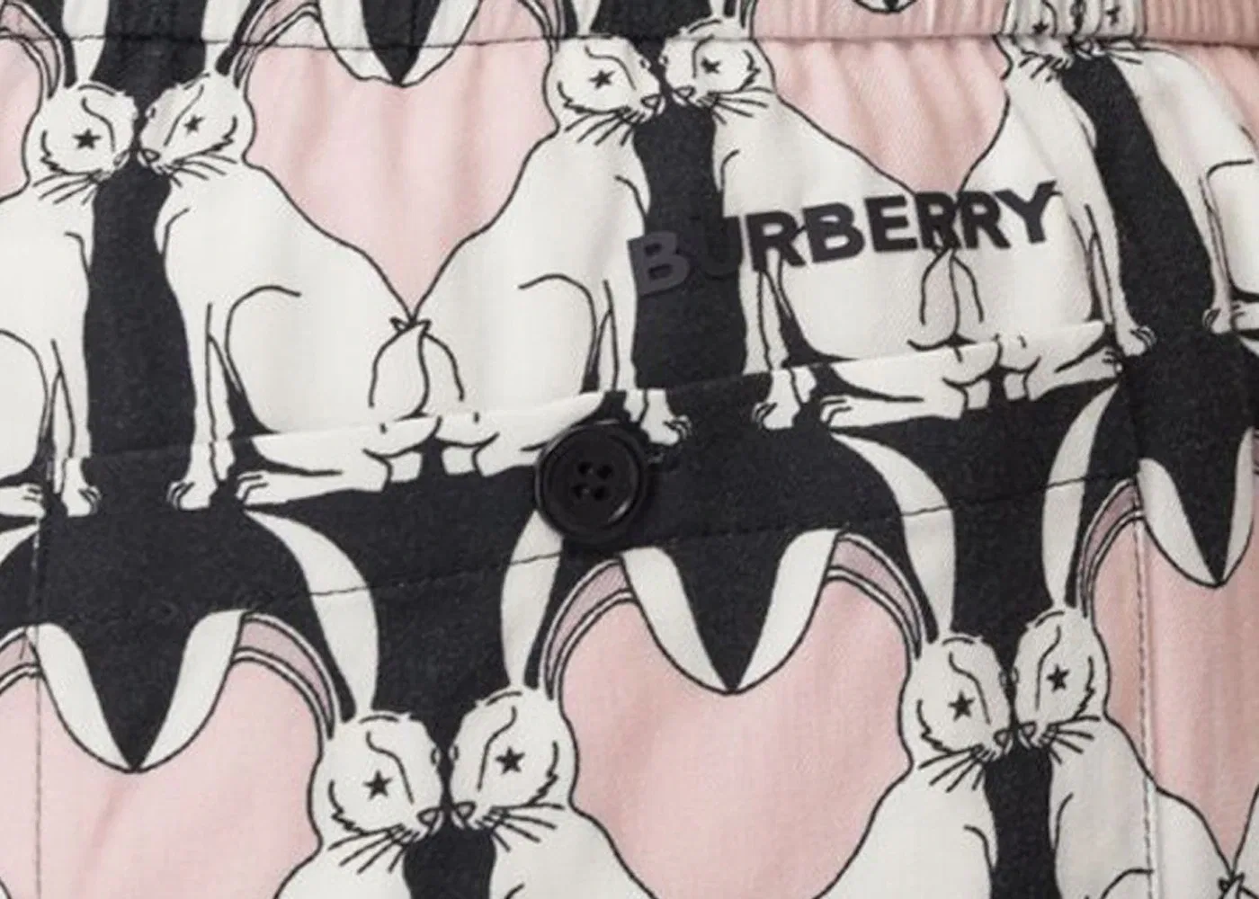 Мужские шорты с принтом Rabbit Burberry, Black Pink — фото 2