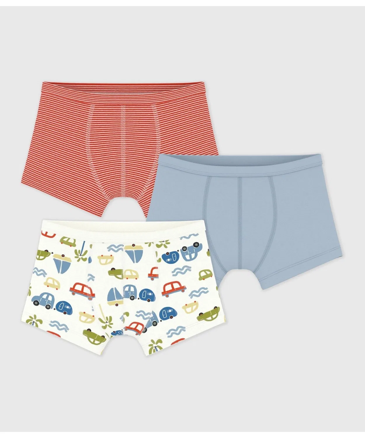 Детские трусы-плавки с принтом, комплект из 3 штук PETIT BATEAU, Multi