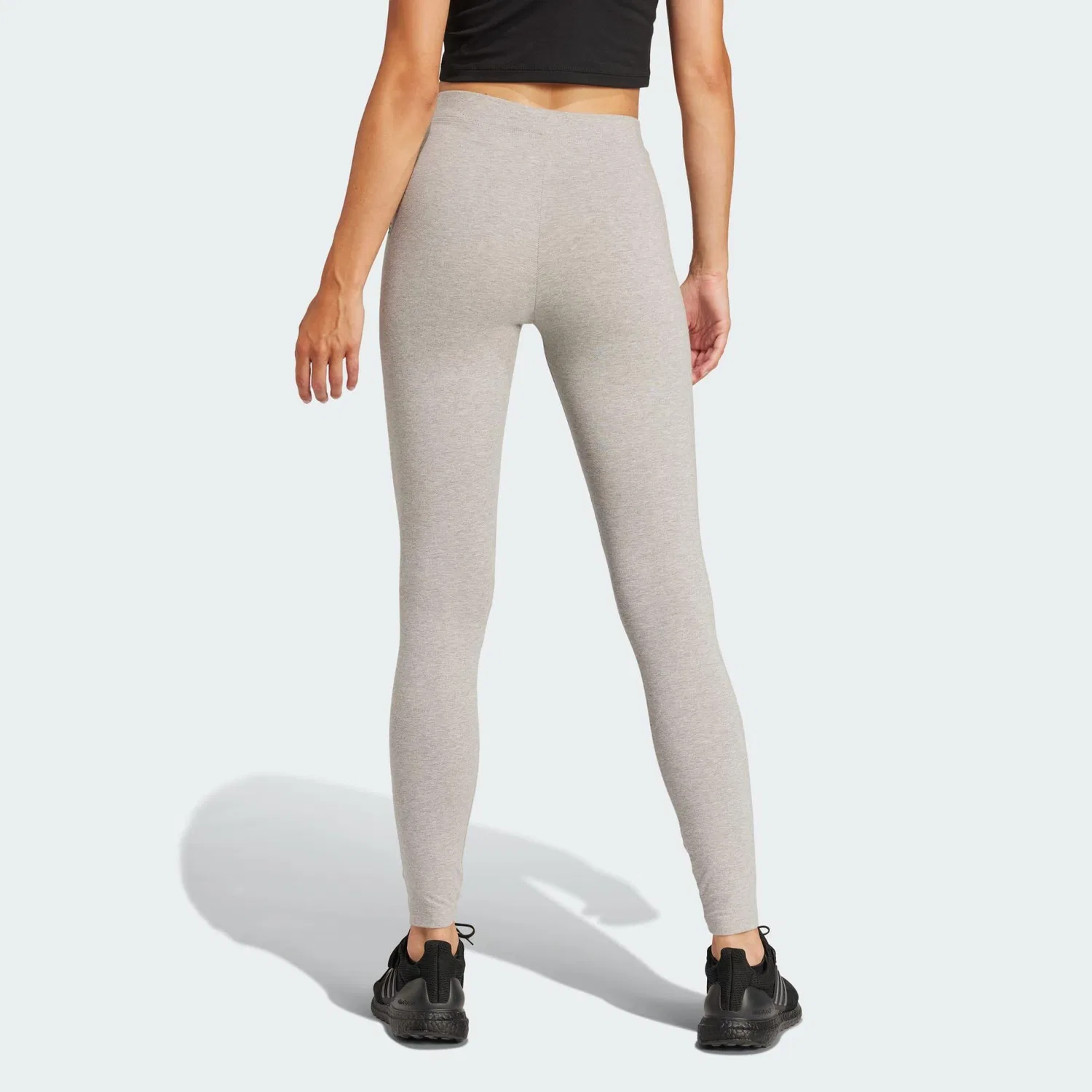 Женские леггинсы из хлопка Essentials Linear Cotton Adidas, Grey / Schwarz — фото 3