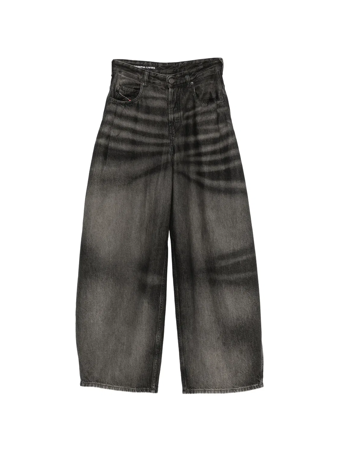 Широкие джинсы D-KHELZ-FSJ черные Diesel, черный