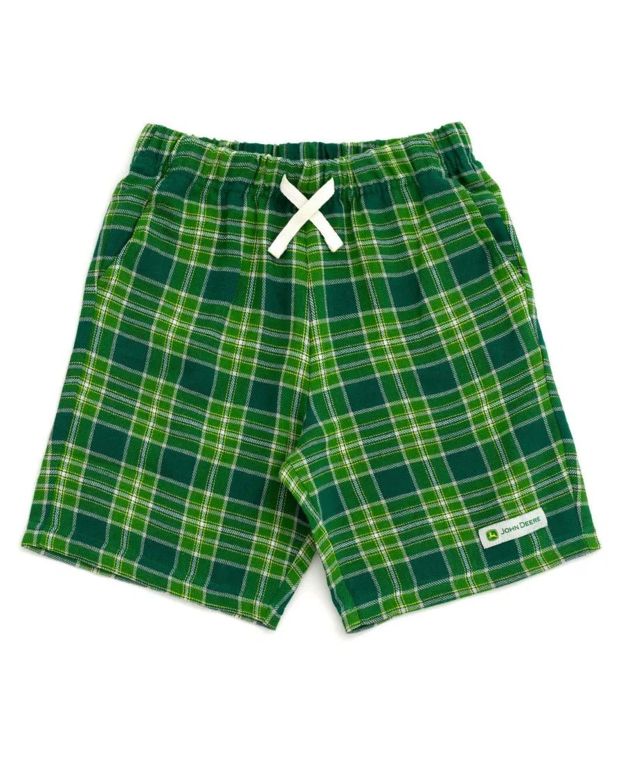 Комплект из футболки и шорт с принтом John Deere, Green Plaid — фото 3