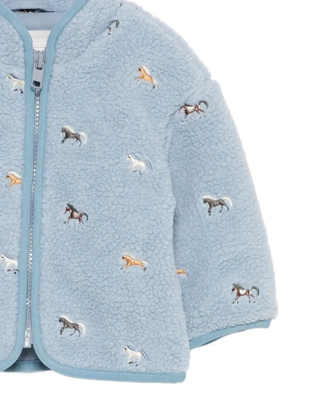 Бомбер с вышивкой Horse Stella McCartney Kids, голубой — фото 3
