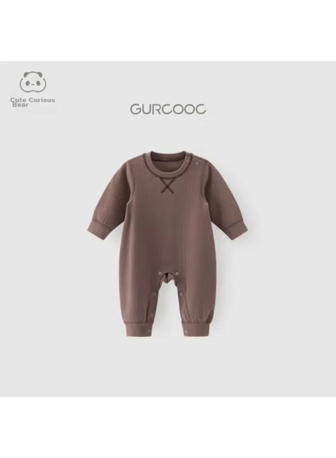 Боди-комбинезон с длинным рукавом для новорожденных Guaiqi xiong Good Bear, кофейный