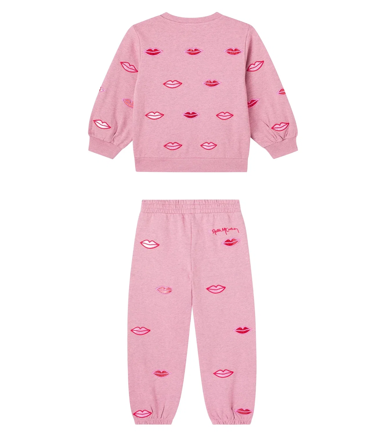 Комплект из свитшота и спортивных брюк из хлопкового джерси Stella Mccartney Kids, розовый — фото 3