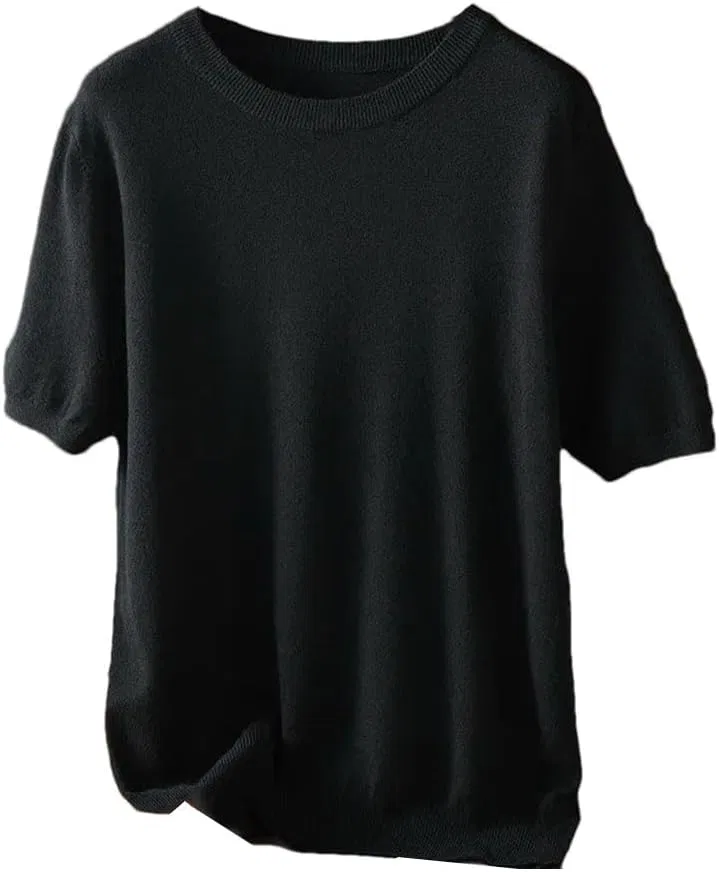 Мужская футболка оверсайз O-Neck из шерсти, Black