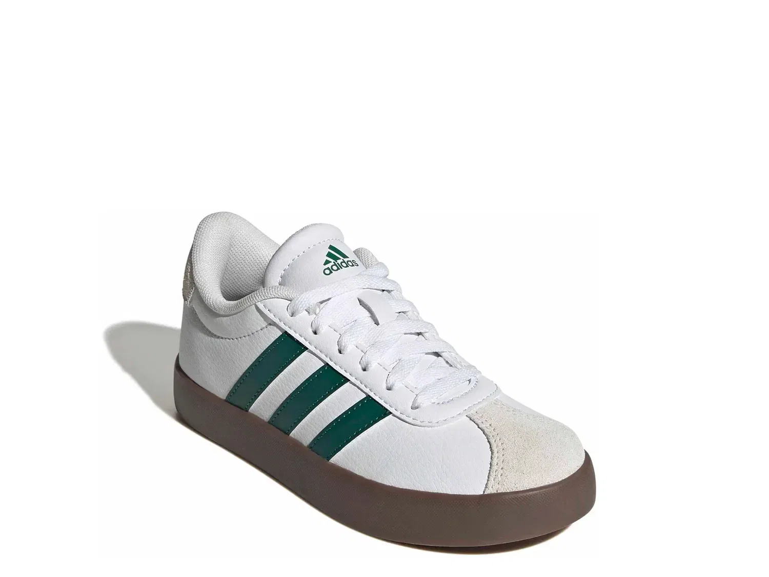 Кроссовки детские VL Court 3.0, adidas, белый/зеленый