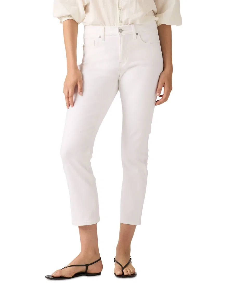 Джинсы прямого кроя скинни Classic Mid-Rise Ankle Straight-Leg Levi's, Simply White