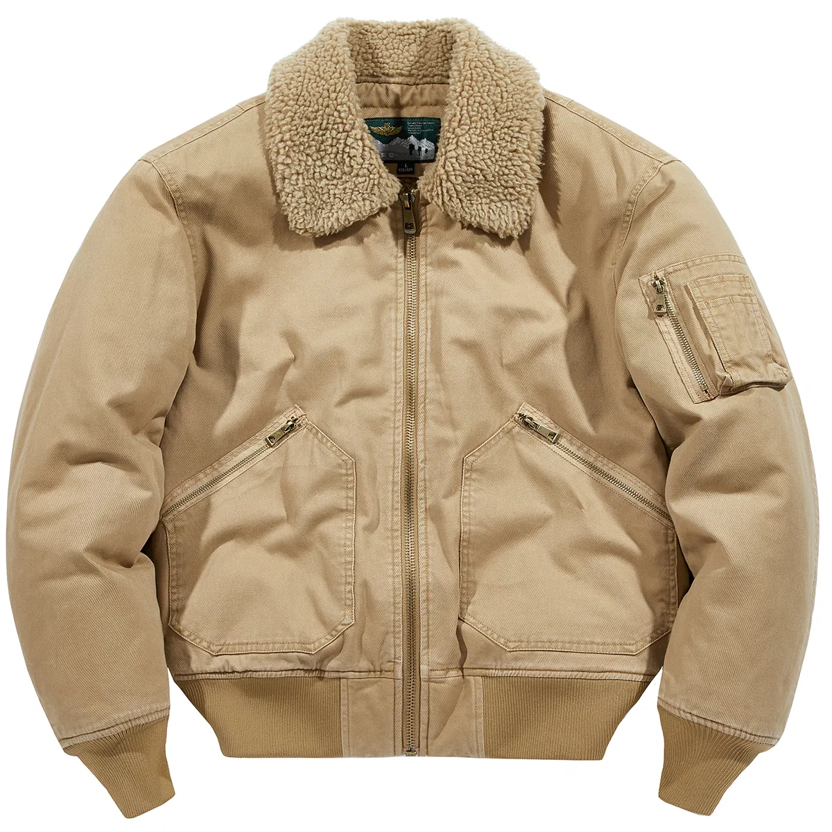 Детское худи с воротником-стойкой Khaki (Fur Collar Lining Polar Fleece Style) UNIWOLF