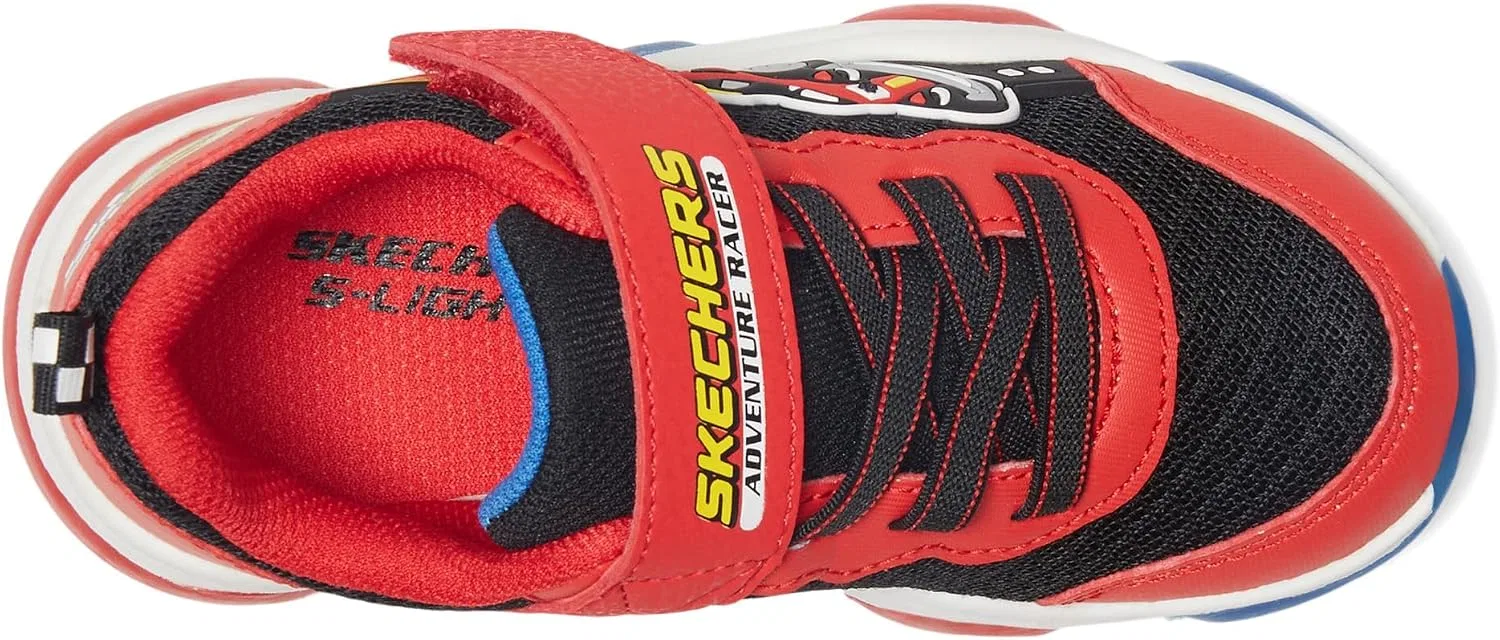 Детские кроссовки для мальчиков Mighty Glow 2.0 Dino-Bolt Skechers, Red/Black — фото 2