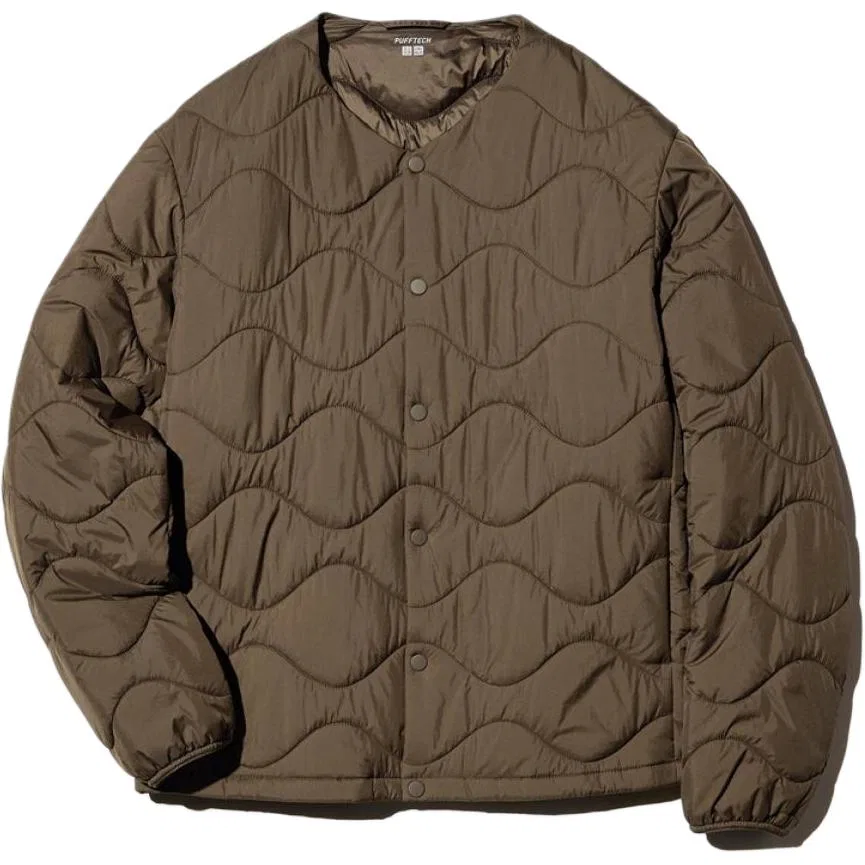 Женское пальто-пуховик с воротником-стойкой Dark Umber UNIQLO