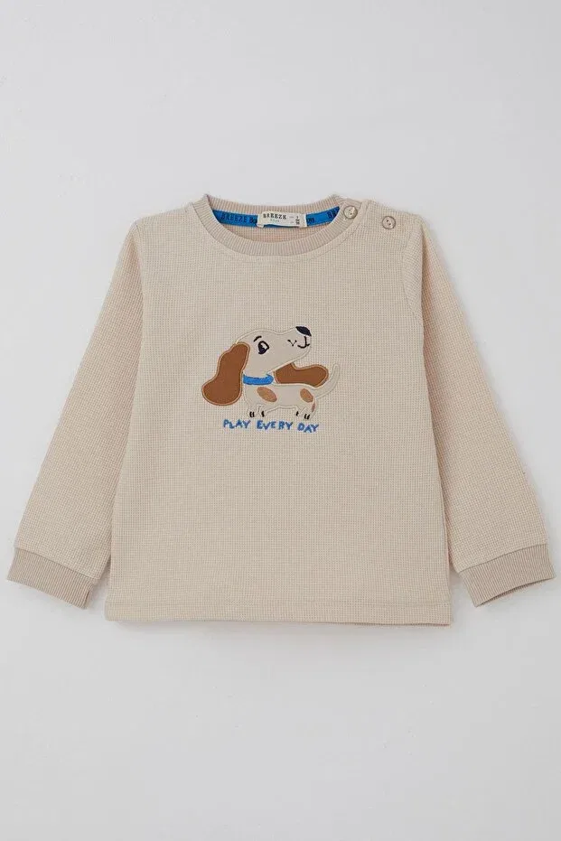 Детский спортивный комплект для мальчиков с принтом Puppy Embroidery Breeze, Nude Color — фото 2