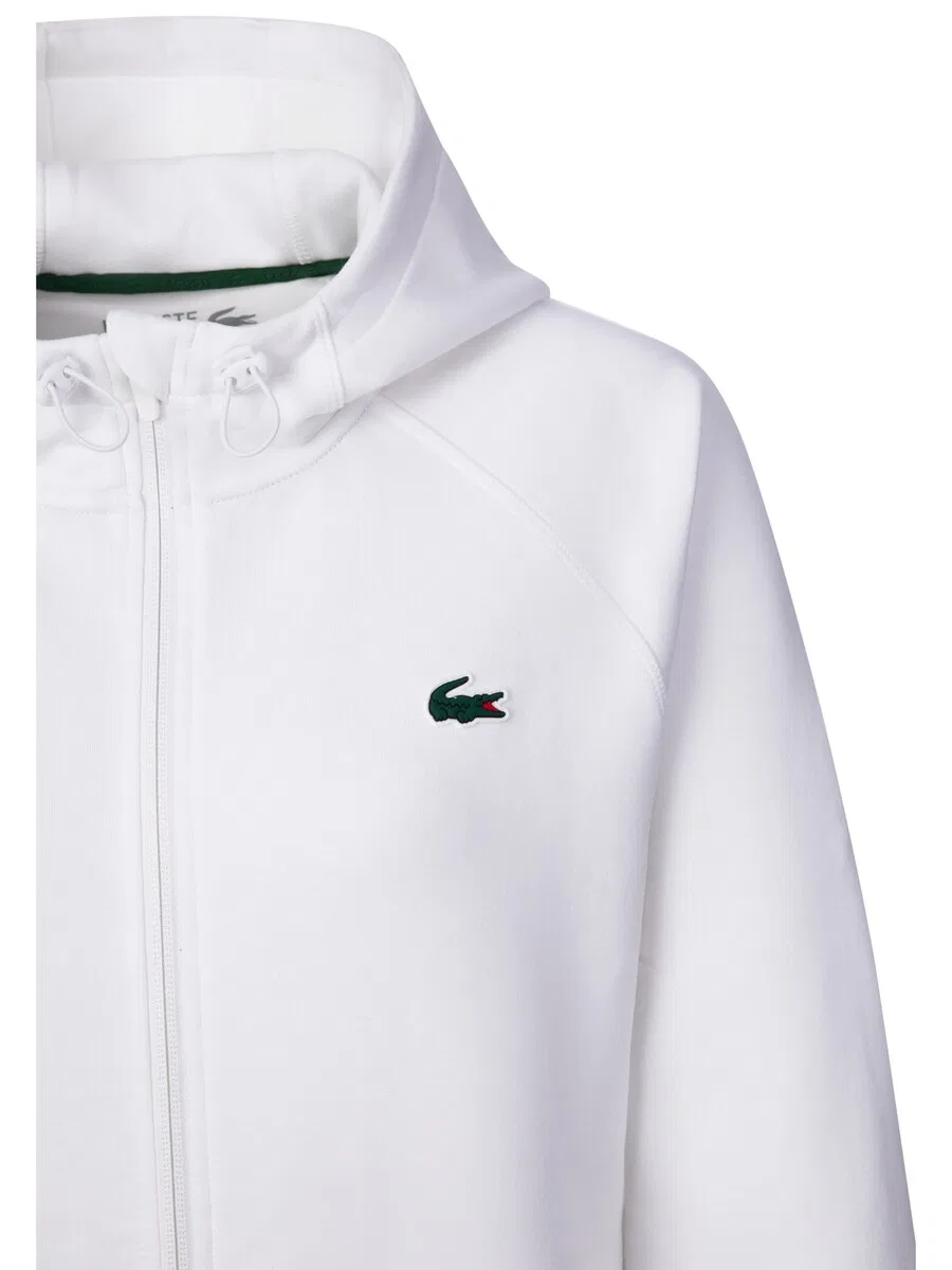 Худи на молнии LACOSTE белого цвета — фото 3