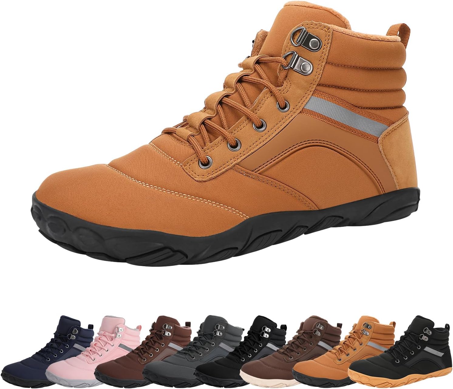 

Женские и мужские зимние ботинки, теплые минималистичные с широкой носочной частью, снежные ботинки с подошвой нулевого перепада, водоотталкивающие ботильоны Mexyz, желтый