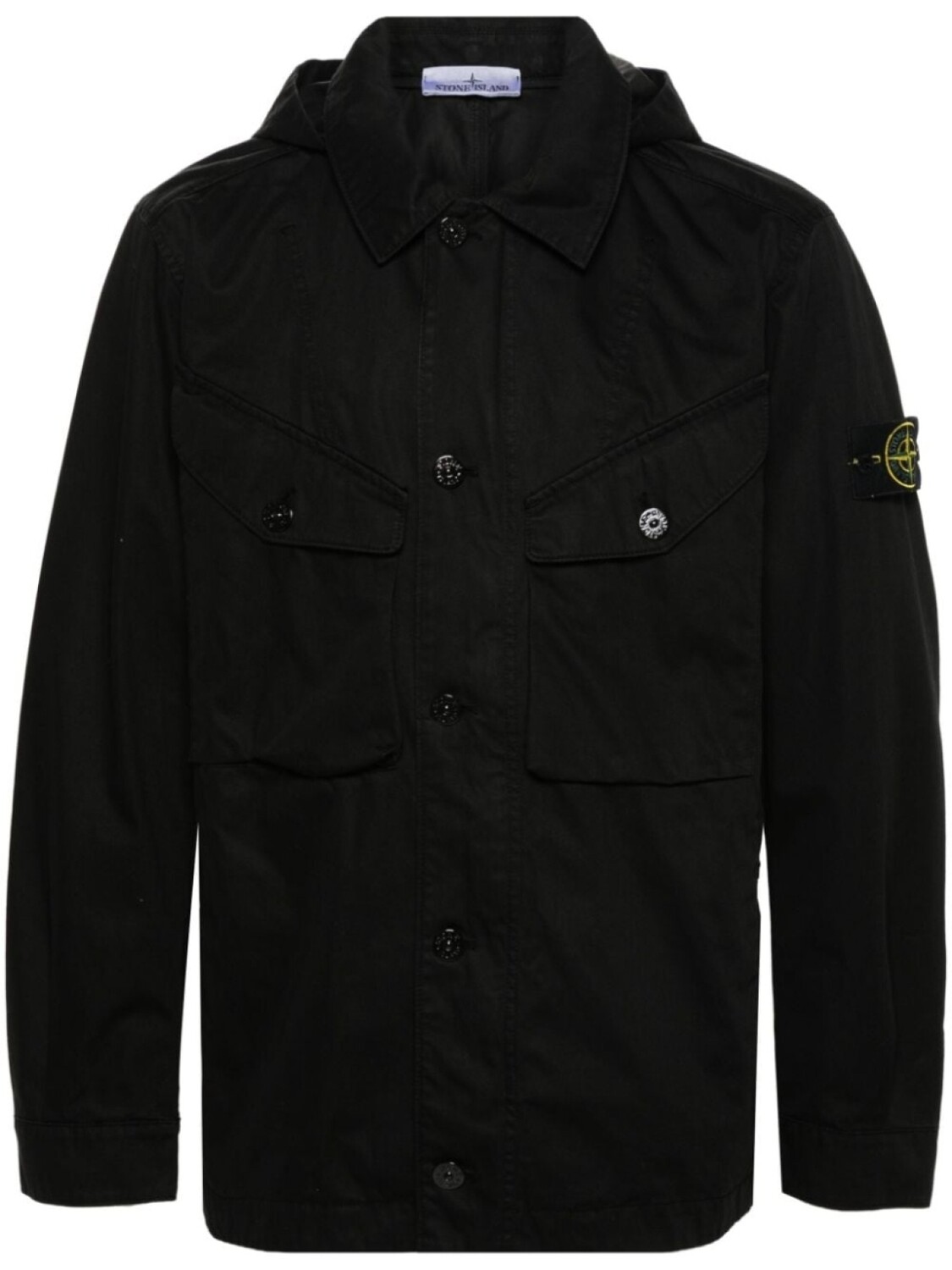 

Stone Island куртка с капюшоном и нашивкой Compass, черный