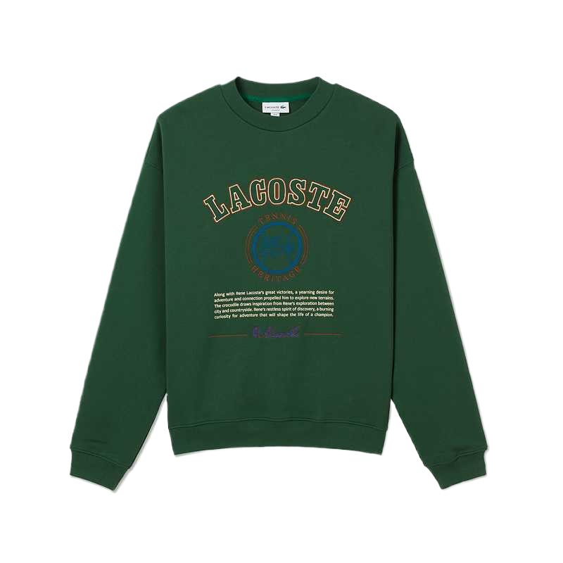 Вышитая флисовая толстовка Heritage LACOSTE, Skb/Chocolate — фото 2